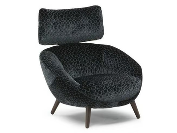 LUNA - Upholstered armchair with headrest by Natuzzi Italia - view 2
